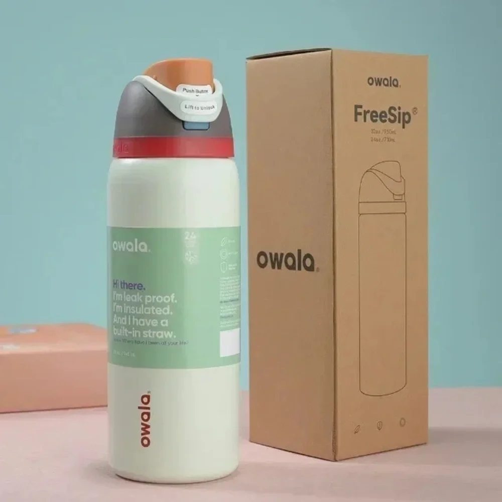 Owala FreeSip Insulated Water Bottle 32oz new box straw cup gym fitness - Picture 1 of 2